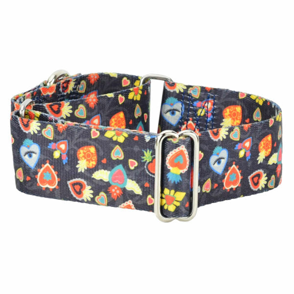 Gothic Hearts EarthStyle Martingale Dog Collar