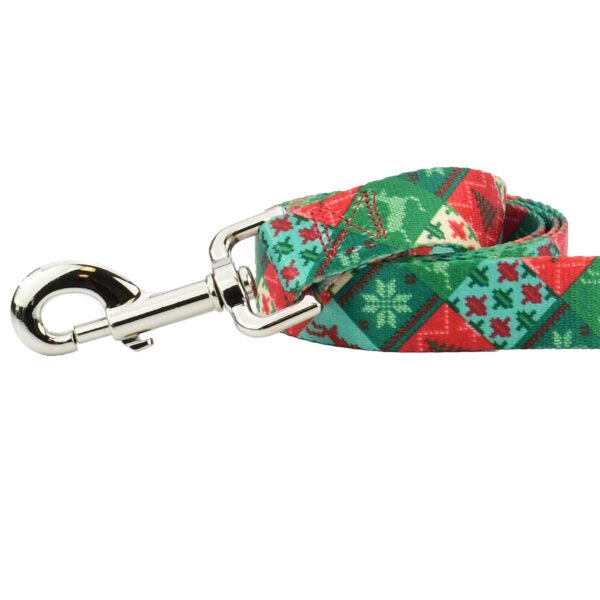 Christmas Patchwork EarthStyle Dog Leash by 2 Hounds Design, sold through Sniff and Shift