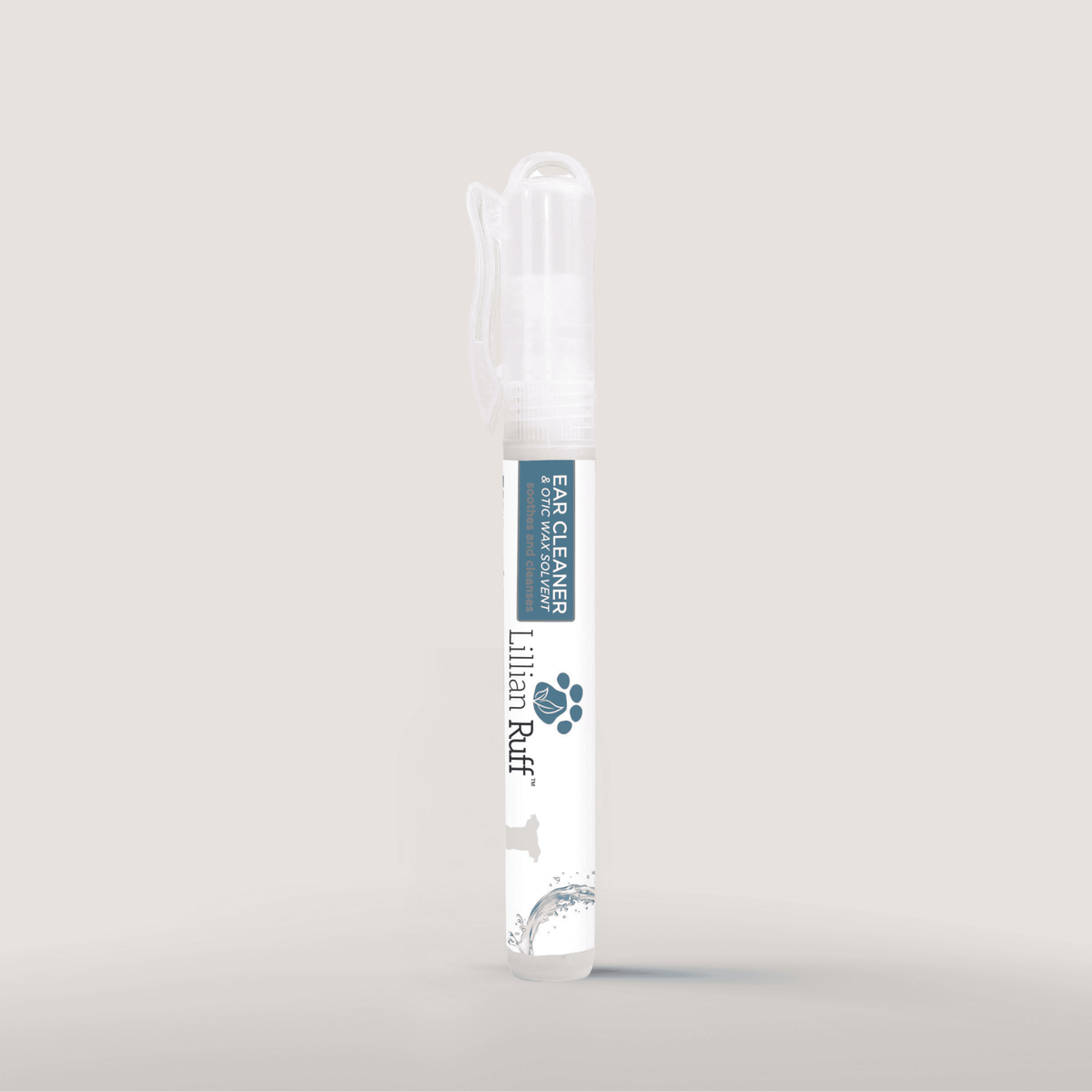 Ear Cleaner Travel bottle, 0.33 ounces, for cleaning a dog's ears on the go, Lillian Ruff, sold through Sniff and Shift