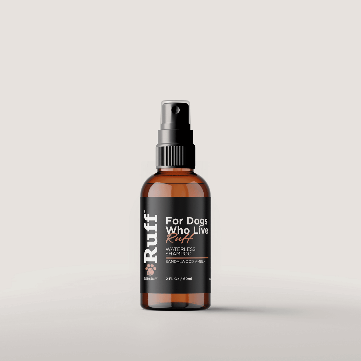 0.33 oz Travel bottle of Waterless Shampoo in Sandalwood Amber, Lillian Ruff, sold through Sniff and Shift