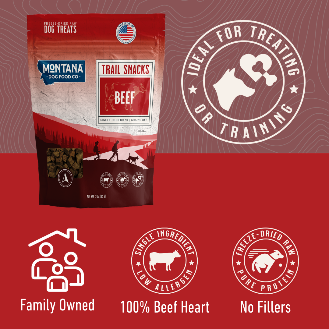 Montana Dog Food Co Beef Heart Trail Snacks, 3 oz Dog Treats
