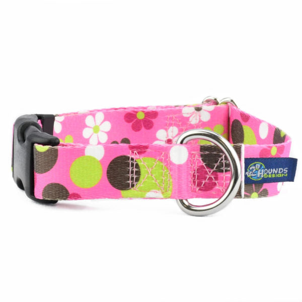 Daisy Dot EarthStyle Buckle Martingale Dog Collar by 2 Hounds Design, sold through Sniff and Shift