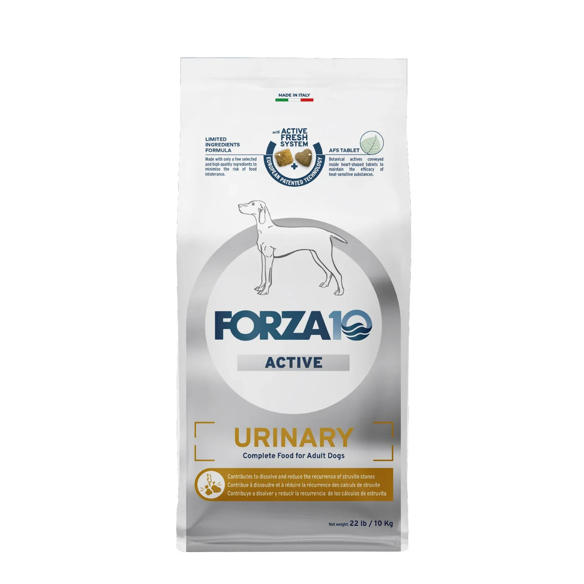 22 lb bag of Forza10 Active Urinary dry dog food