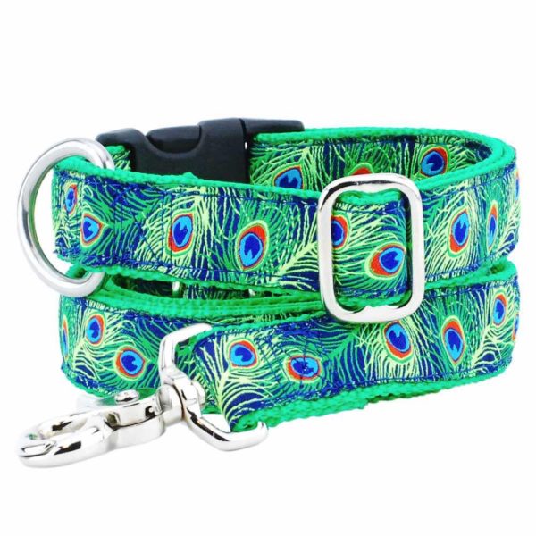 Paradise Found Navy Ribbon Dog Leash 1″