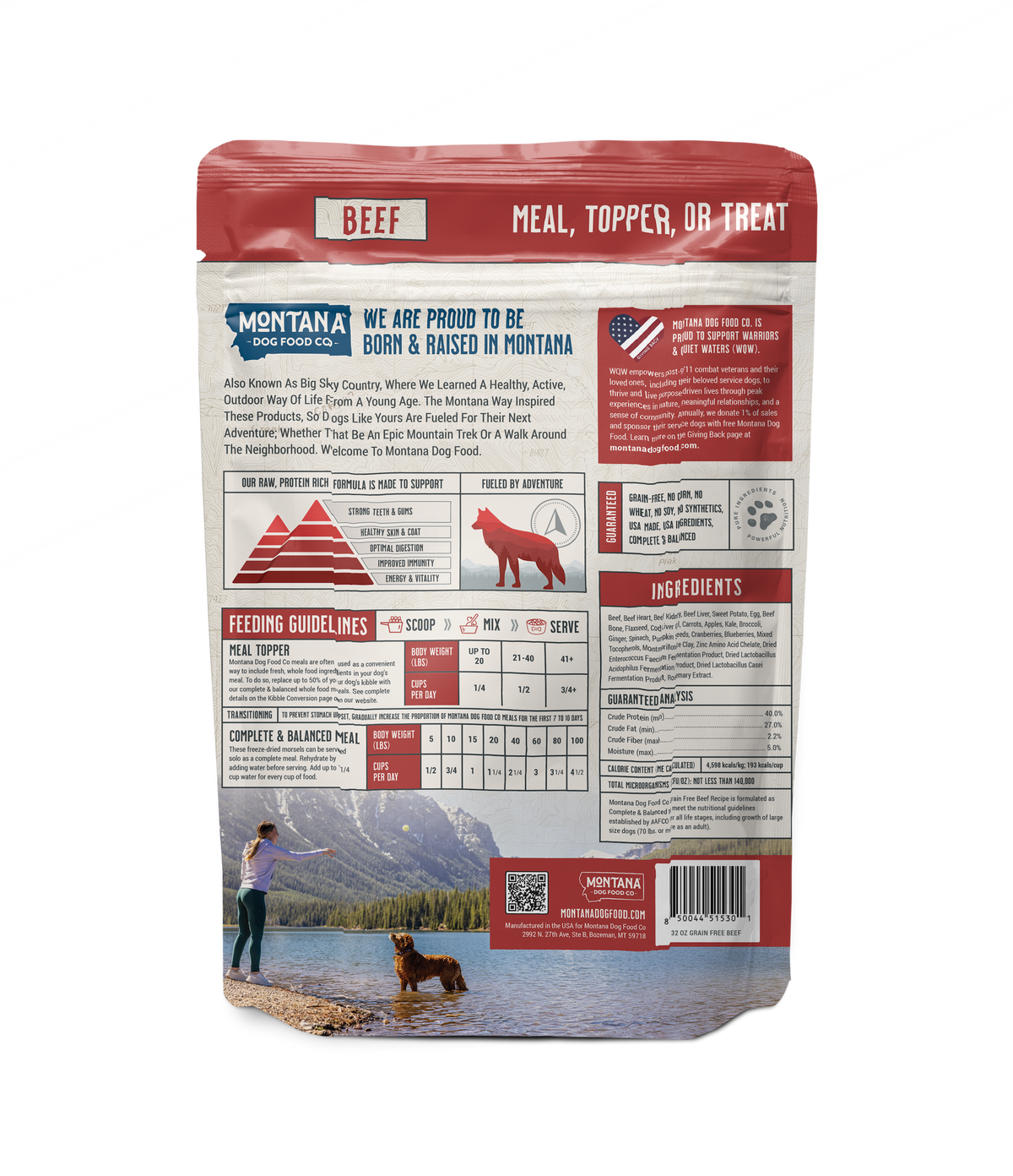 Montana Dog Food Co Beef Adventure Fuel, Meal Mixer & Topper