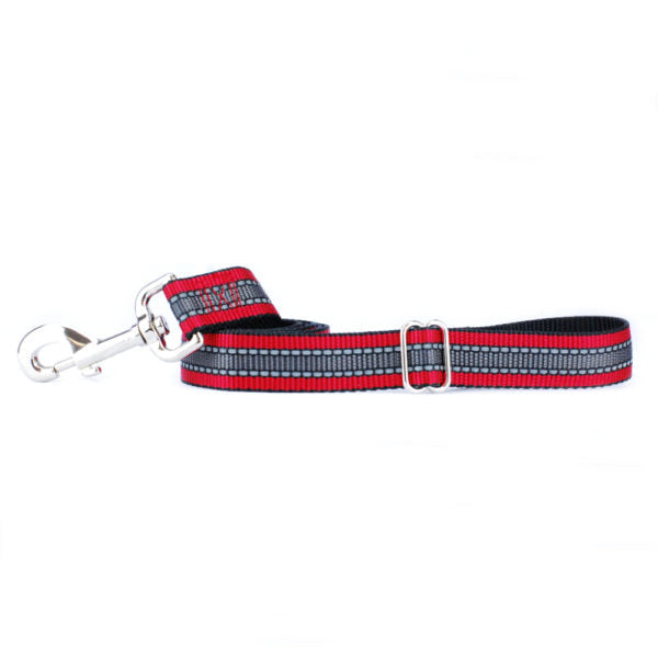 Reflective Red Nylon Dog Leash by 2 Hounds Design, sold through Sniff and Shift