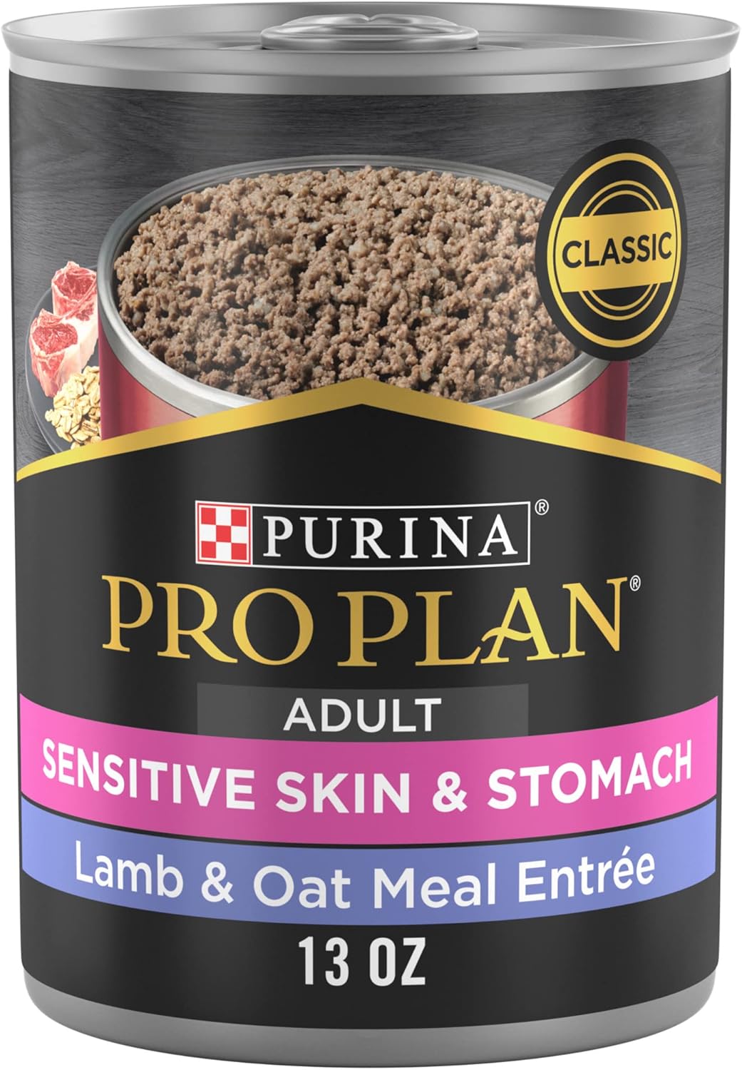 Pro Plan Sensitive Skin & Stomach Lamb & Oat Meal wet dog food can, 13oz