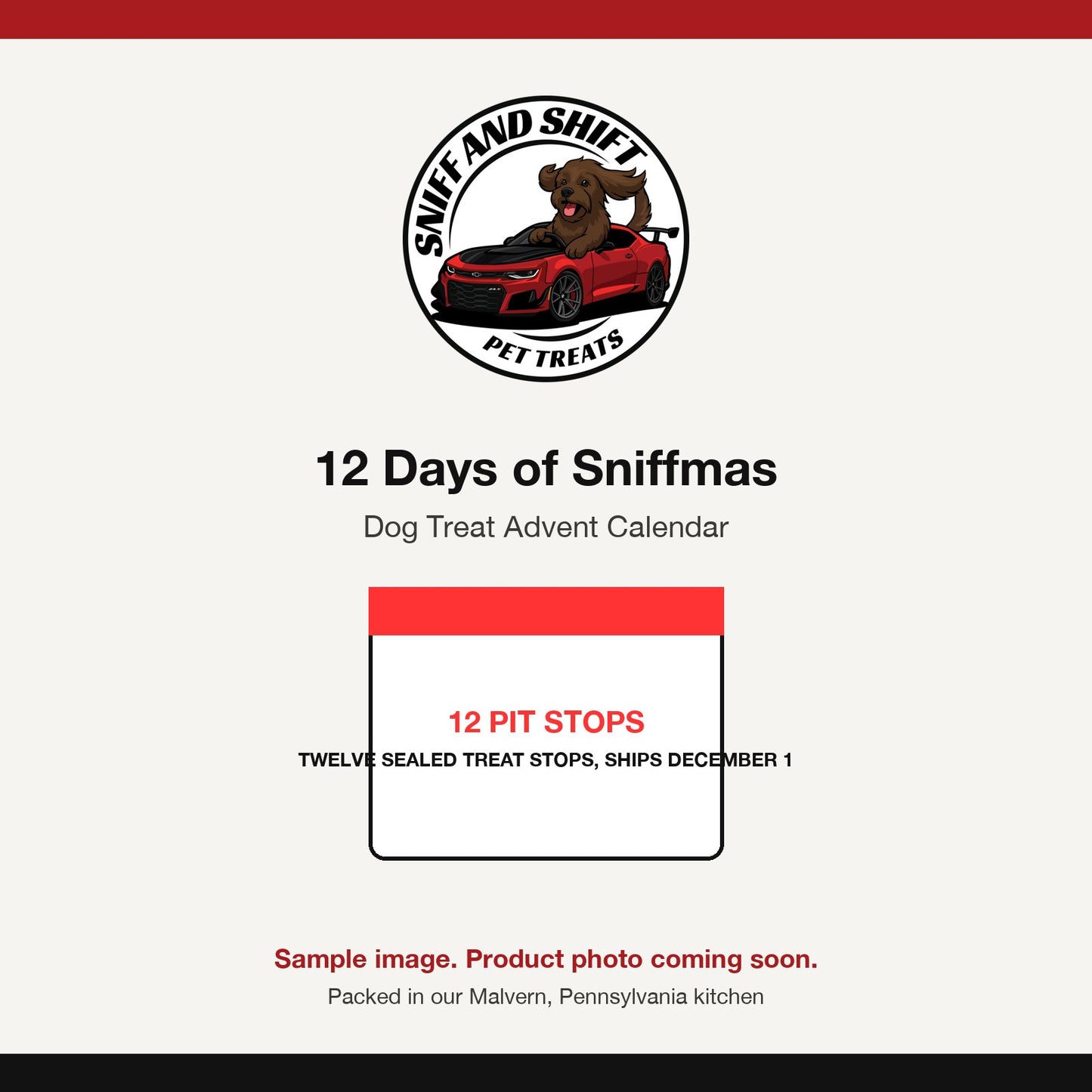12 Days of Sniffmas dog treat advent calendar, sample image