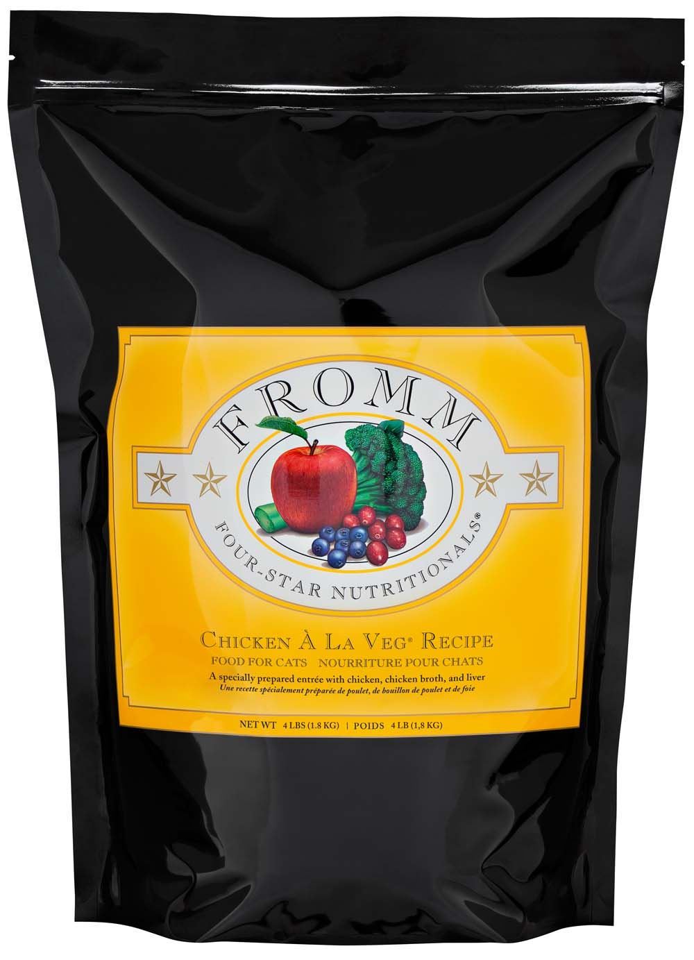 Fromm Four-Star Chicken A La Veg dry cat food, 4lb bag