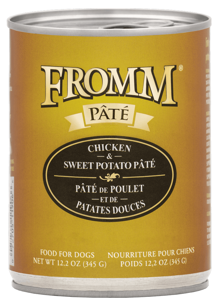 Fromm Chicken & Sweet Potato Pâté wet dog food can, 12.2oz