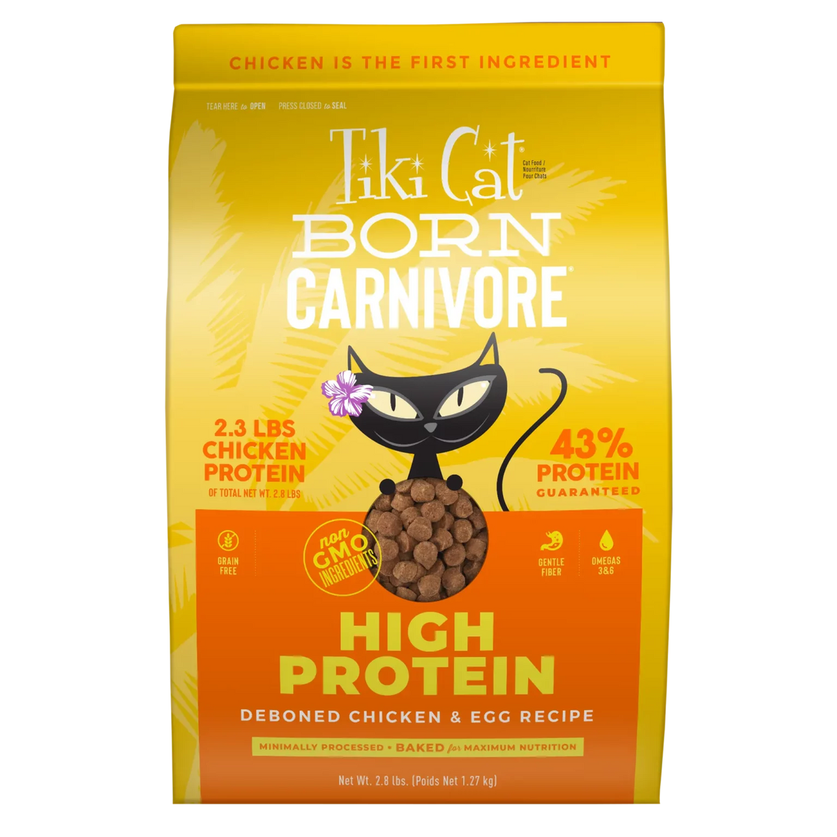 Tiki Cat Born Carnivore Chicken and Egg dry cat kibble, 2.8lb bag