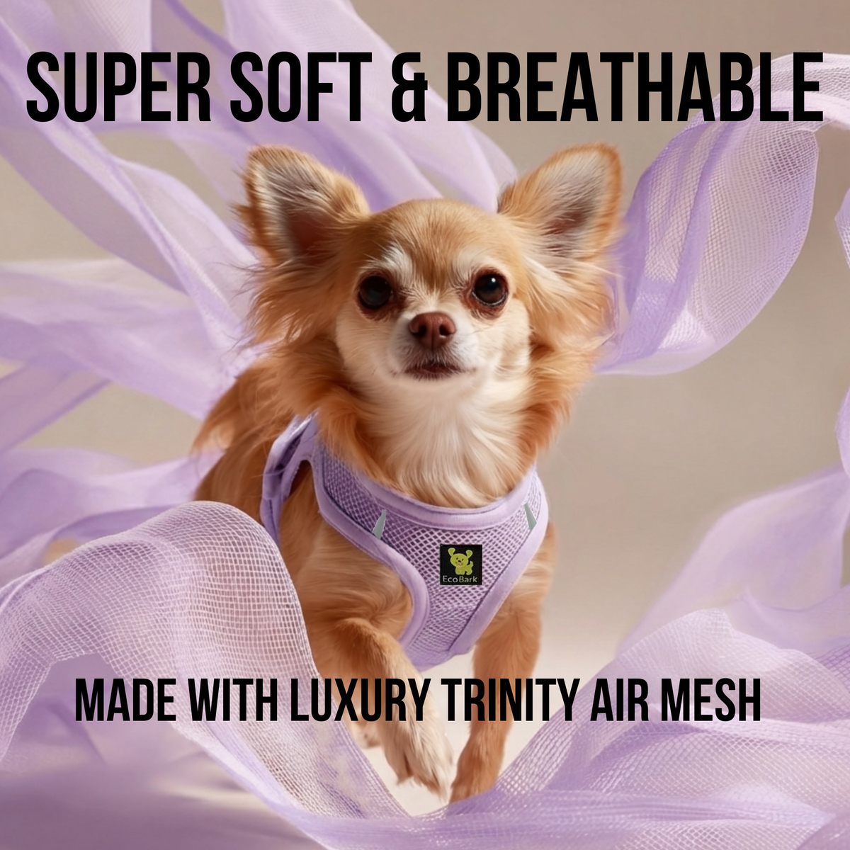 Step-In Dog Harness, Reflective Mesh, Lavender