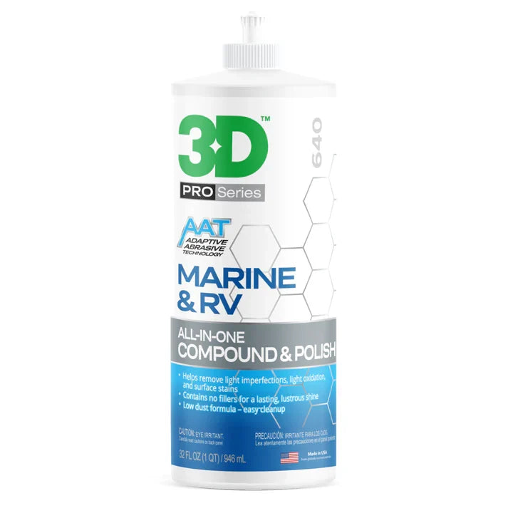 3D Marine & RV All-In-One Compound & Polish, Quart