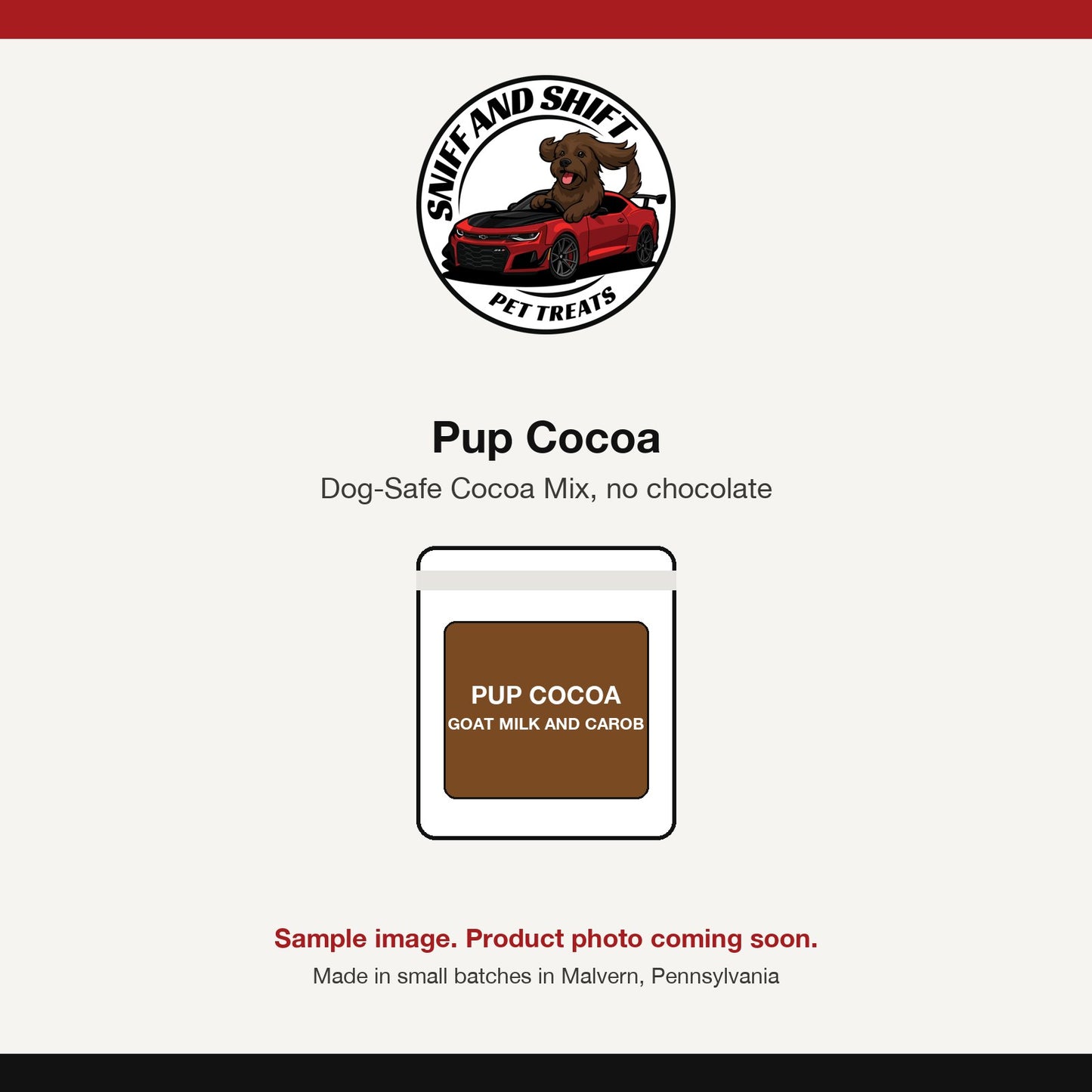 Pup Cocoa dog-safe cocoa mix, sample image