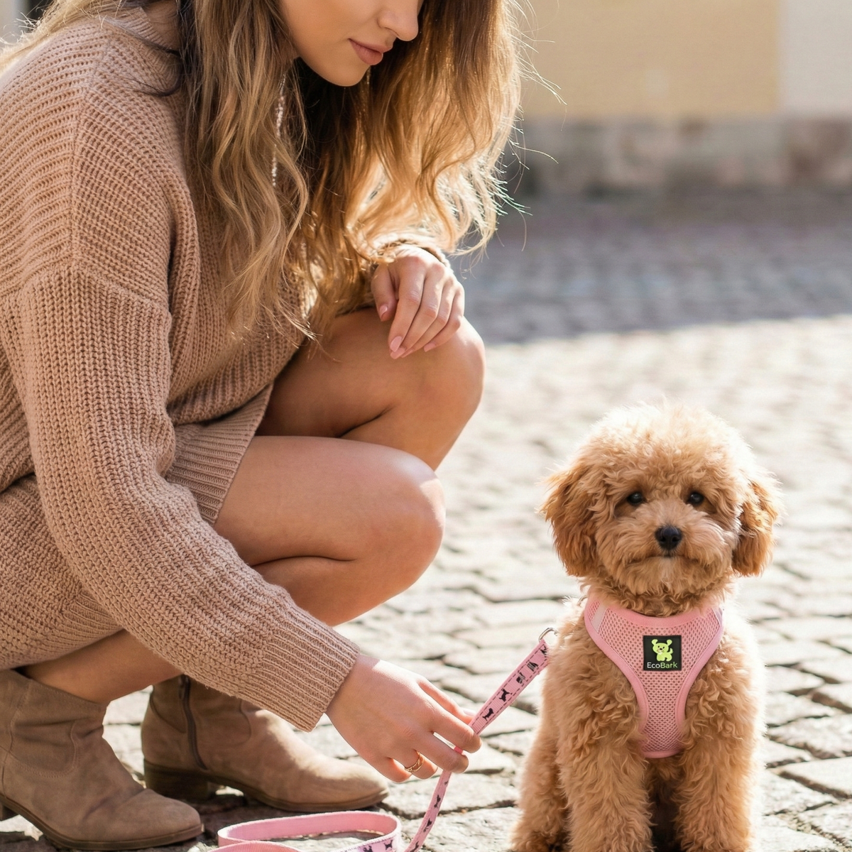Step-In Dog Harness, Reflective Mesh, Baby Pink