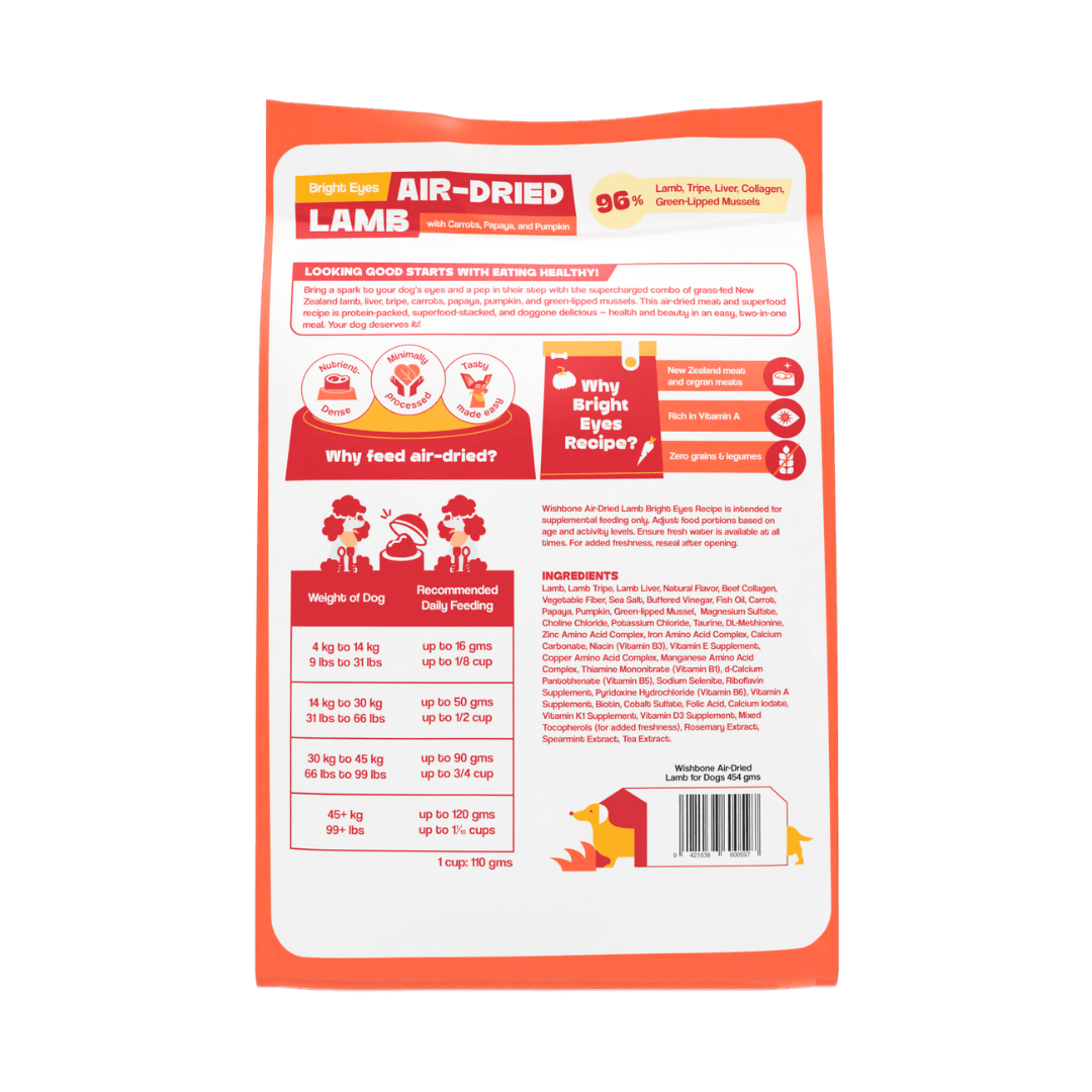 Wishbone Air-Dried Lamb Dog Food 454g