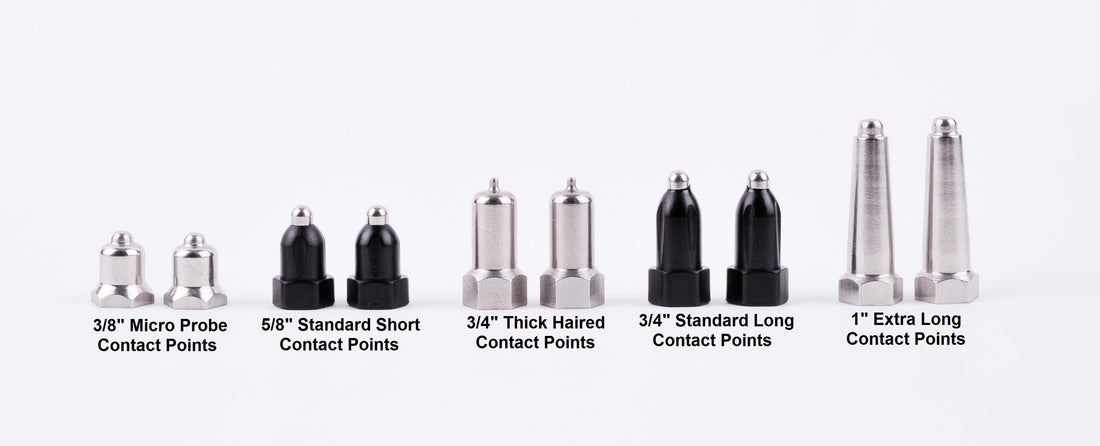 Five labeled sets of genuine Educator contact points laid out by length