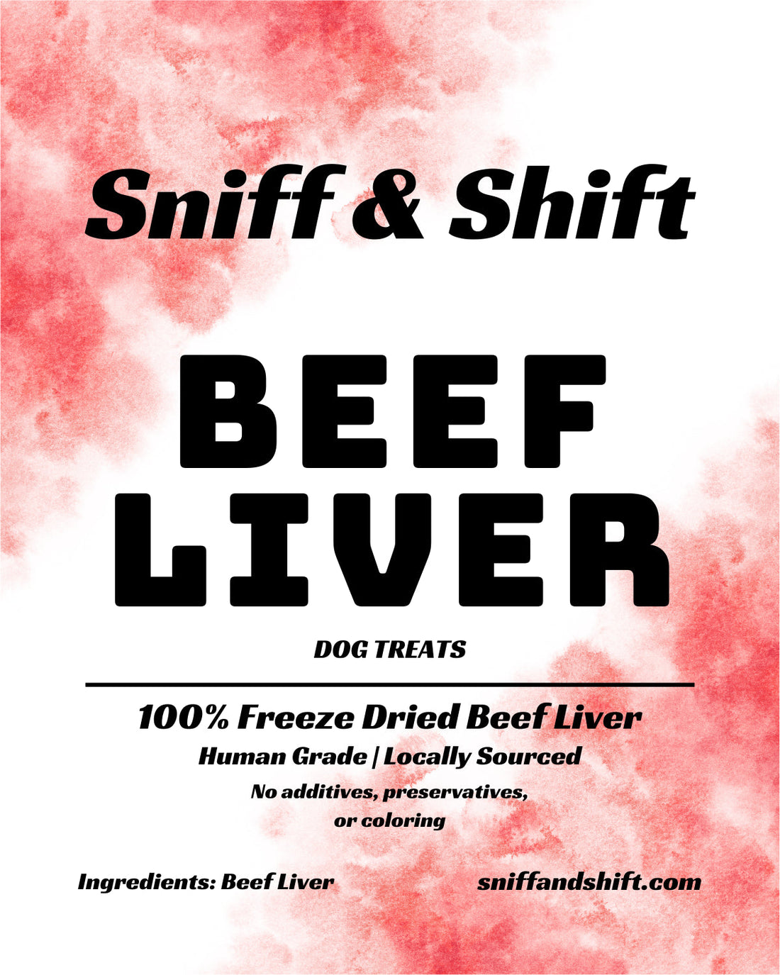 Sniff and Shift packaging highlighting locally sourced single-ingredient treats