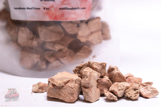 Freeze-dried beef liver treats like those a home freeze dryer would produce
