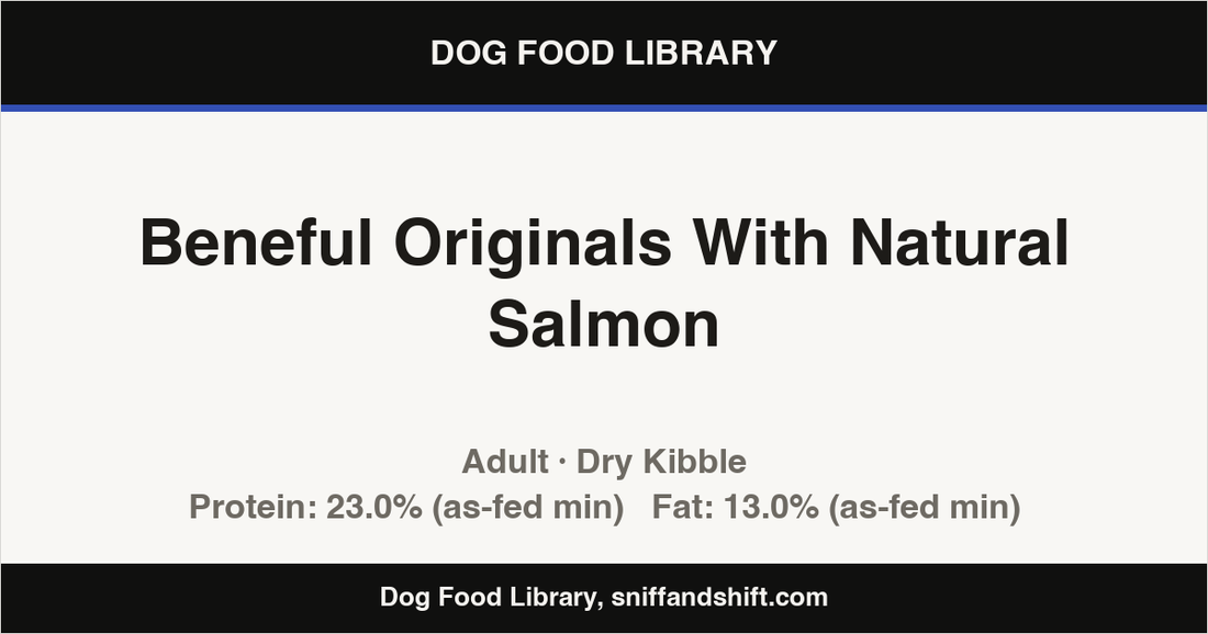 Spec card for Beneful Originals With Natural Salmon: Dry Kibble, Adult