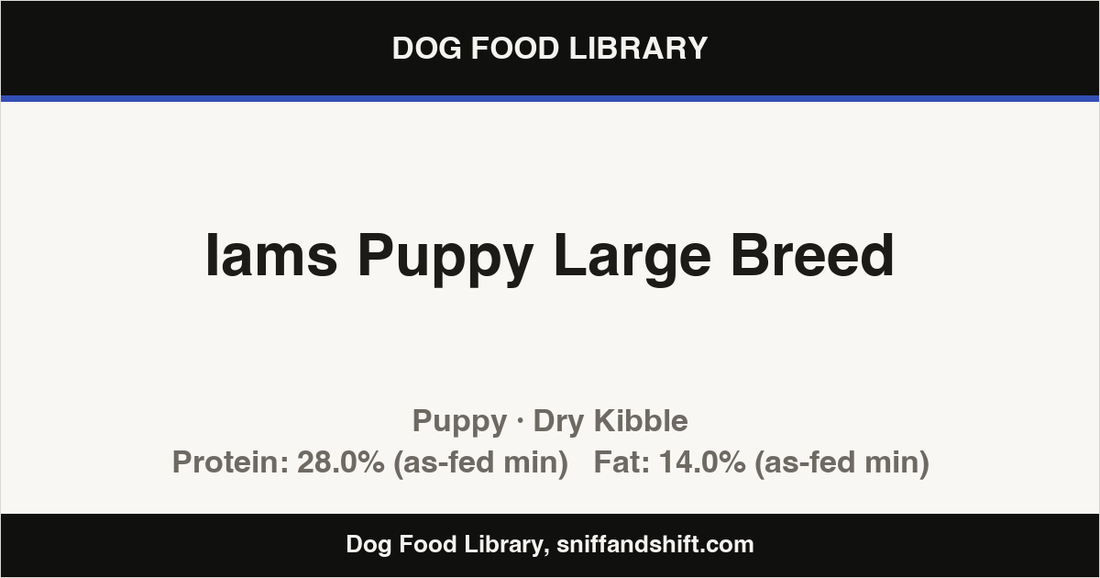 Spec card for Iams Puppy Large Breed: Dry Kibble, Puppy
