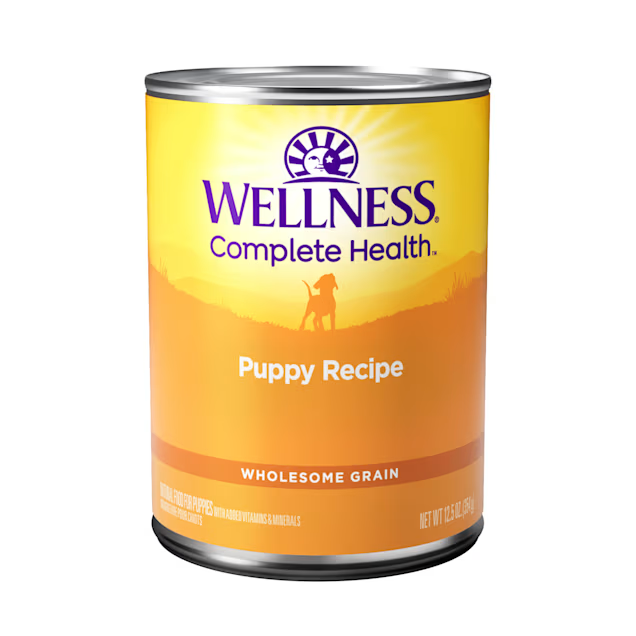 Wellness Puppy Chicken and Salmon Wet Dog Food (12.5oz) can