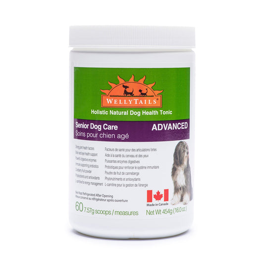 WellyTails Senior Dog Care ADVANCED powder tub for senior dogs