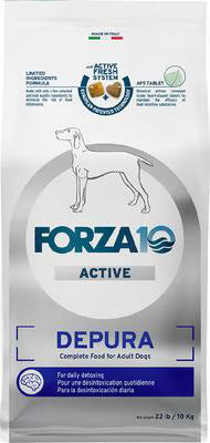 22 lb bag of Forza10 Active Depura Fish dry dog food