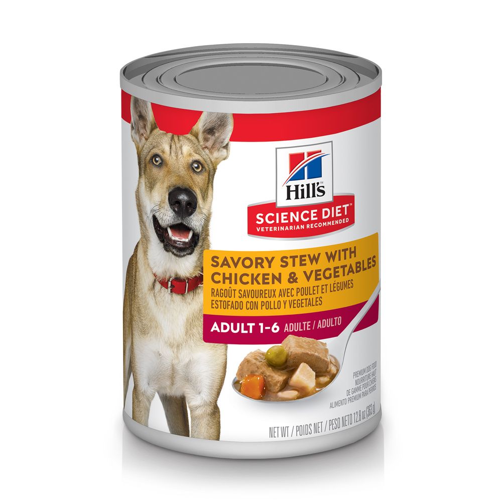 Hill's Science Diet Savory Stew with Chicken & Vegetables wet dog food can, 12.8oz