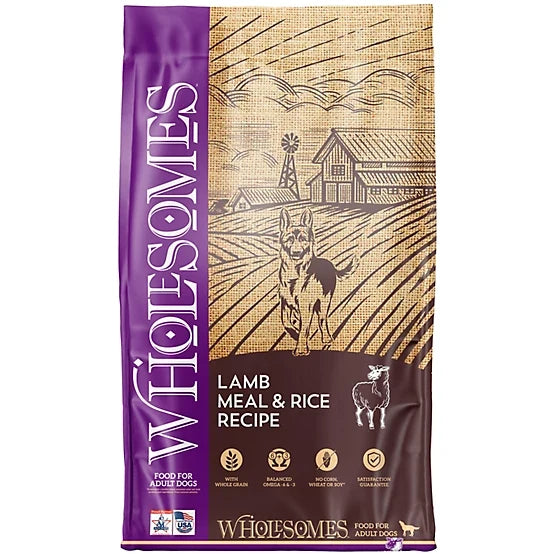 40 lb bag of Wholesomes Adult Lamb & Rice dry dog food