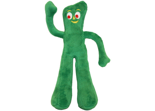 Multipet Gumby plush dog toy, 9 inch, classic green character.