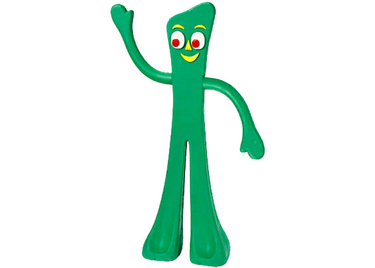Multipet Gumby rubber dog toy, 9 inch, green bendy character shape