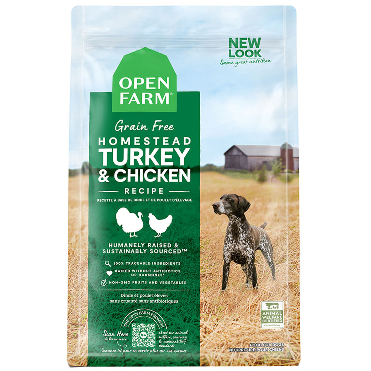 Open Farm Grain Free Turkey & Chicken 4lb dry dog food bag