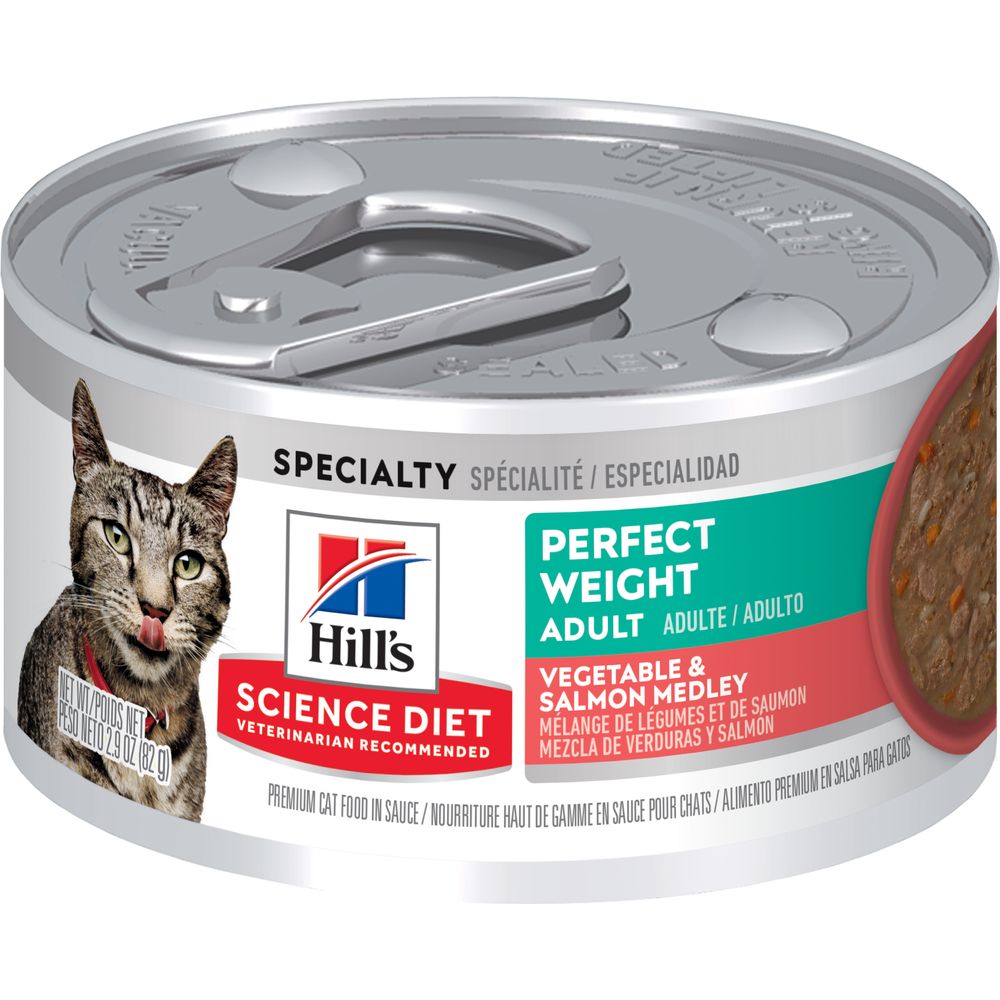Hill's Science Diet Perfect Weight Salmon & Vegetable canned cat food, 2.9oz
