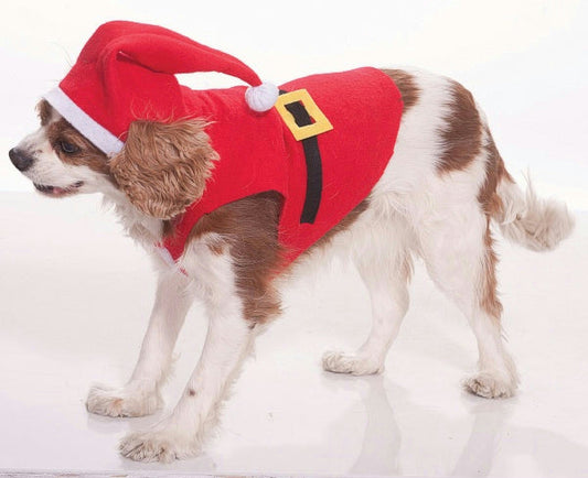 Dog or cat wearing the Santa Claus Pet Costume in Small, Halloween Store, sold through Sniff and Shift