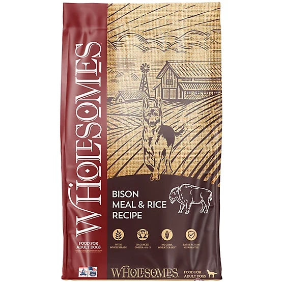 35 lb bag of Wholesomes Bison Meal & Rice dry dog food