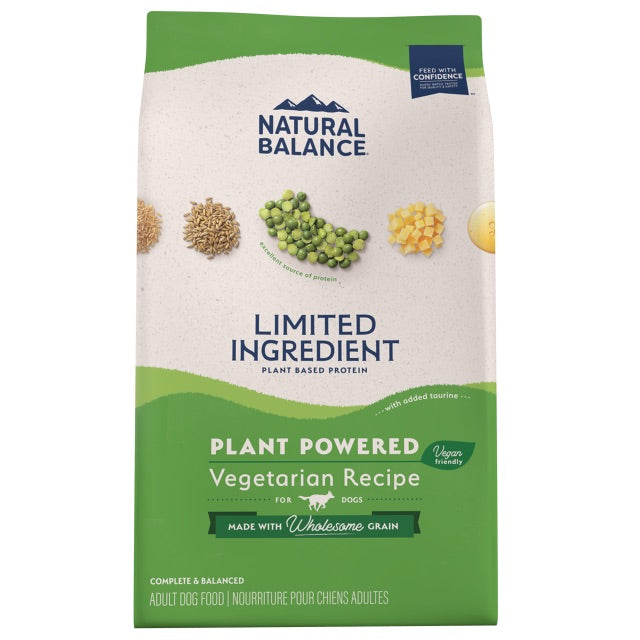 Bag of Natural Balance Limited Ingredient Plant Powered Vegetarian dry dog food
