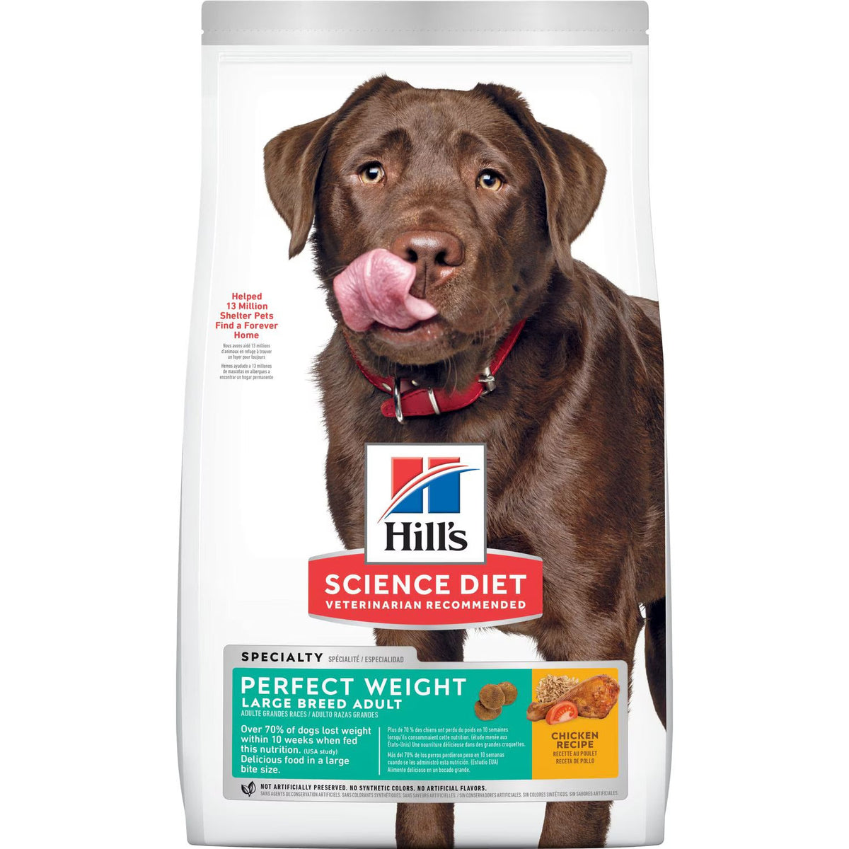 25lb bag of Hill's Science Diet Adult Perfect Weight Large Breed chicken dry dog food