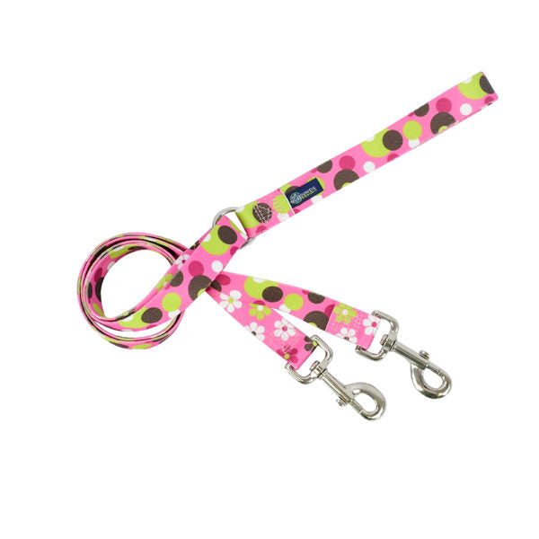 Daisy Dot EarthStyle Double Connection Leash by 2 Hounds Design, sold through Sniff and Shift