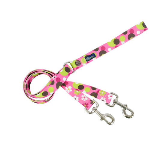 Daisy Dot EarthStyle Double Connection Leash by 2 Hounds Design, sold through Sniff and Shift