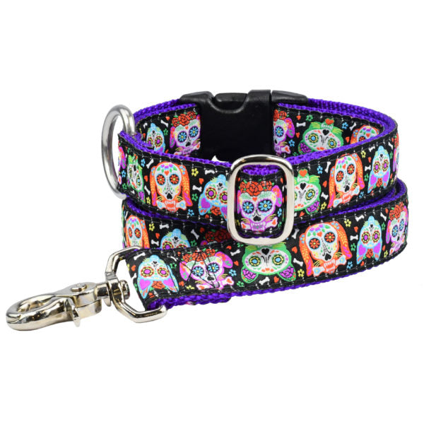 XOLO Sugar Skull Ribbon Dog Leash 1″