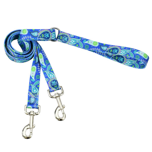 Paw Paisley EarthStyle Double Connection Leash by 2 Hounds Design, sold through Sniff and Shift