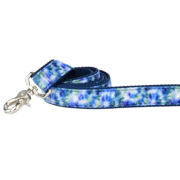 Navy Tie-Dye Velvet Dog Leash by 2 Hounds Design, sold through Sniff and Shift