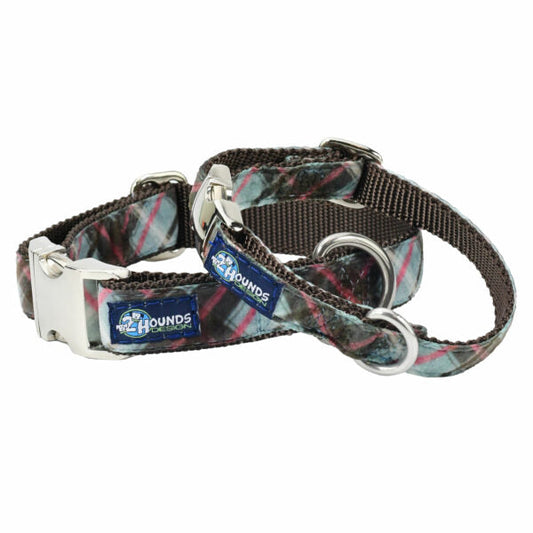 Jane’s Shirt Winter Plaid Velvet Essential Buckle Martingale Dog Colla by 2 Hounds Design, sold through Sniff and Shift