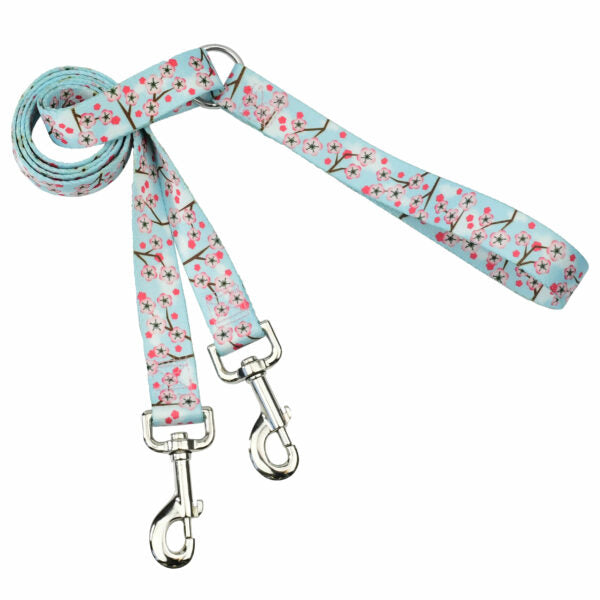 Cherry Blossoms EarthStyle Double Connection Leashes by 2 Hounds Design, sold through Sniff and Shift