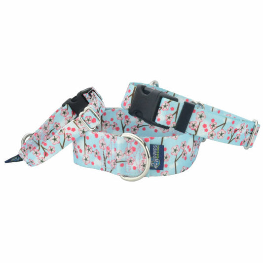 Cherry Blossoms EarthStyle Buckle Martingale Dog Collar by 2 Hounds Design, sold through Sniff and Shift