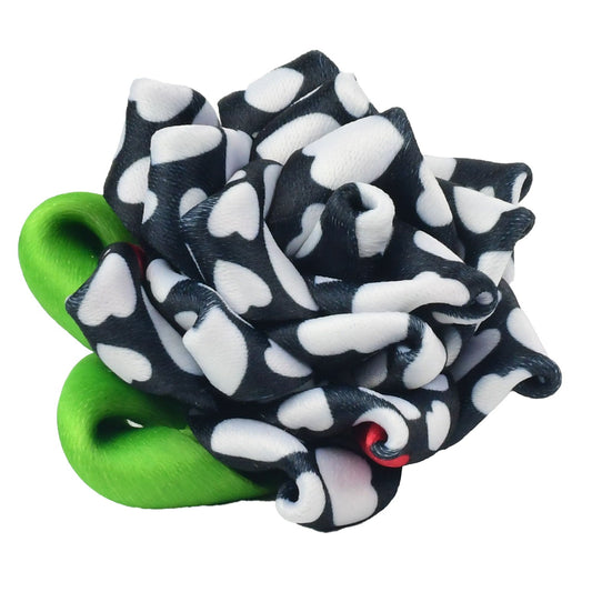 Collar Flower - Black with White Hearts by 2 Hounds Design, sold through Sniff and Shift