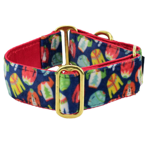 Cozy Sweaters Elite Velvet Martingale Dog Collar by 2 Hounds Design, sold through Sniff and Shift