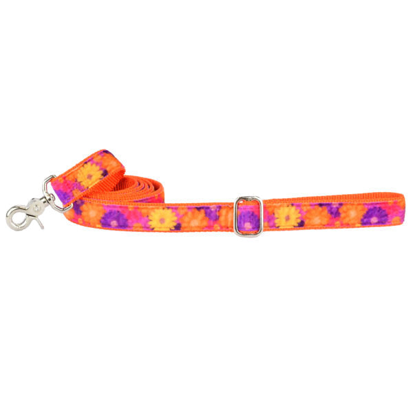 Gerbera Daisy Velvet Dog Leash