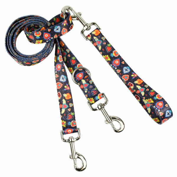 Gothic Hearts EarthStyle Double Connection Leash